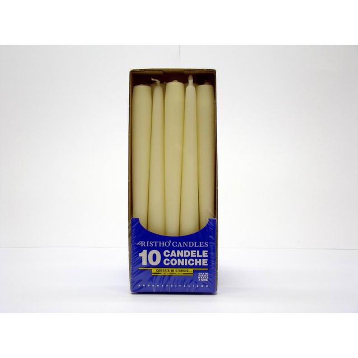 CANDELA CONICA 25 10pz PANNA 56213.34