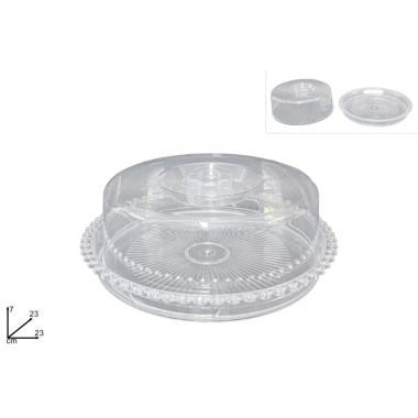 Vassoio 23 cm con coperchio plastica
