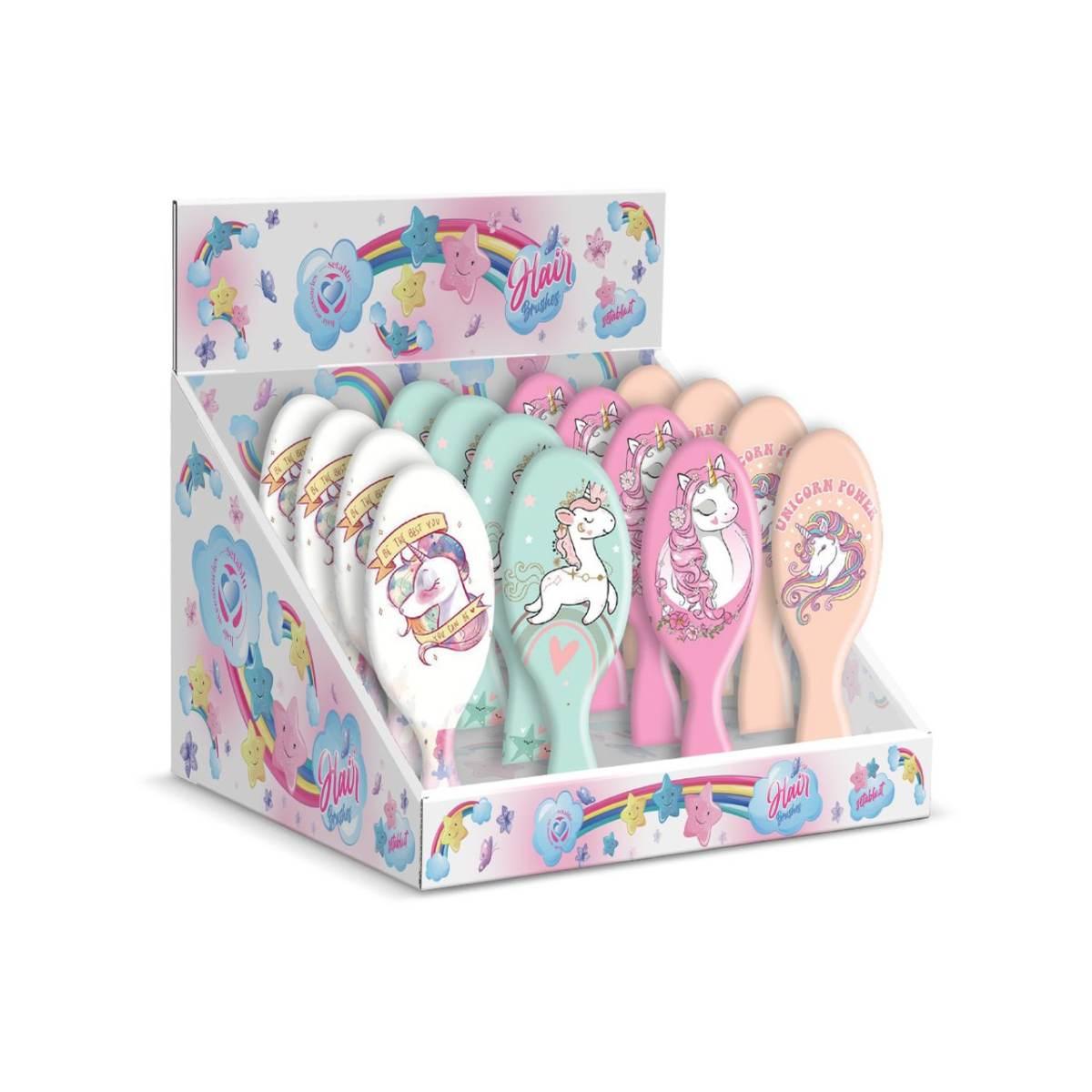 Spazzola capelli unicorno ovale 40591