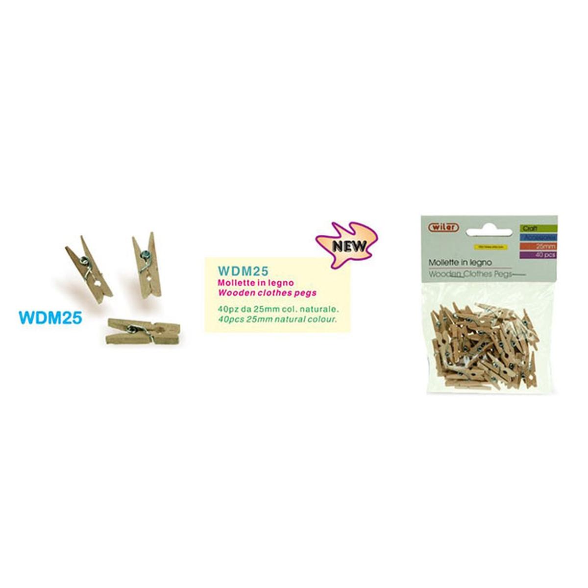 MOLLETTE LEGNO 25mm 40pz WDM25