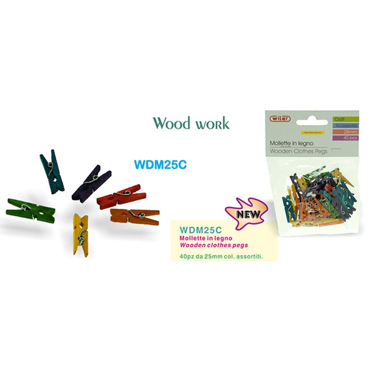 MOLLETTE LEGNO 40pz 25mm WDM25C
