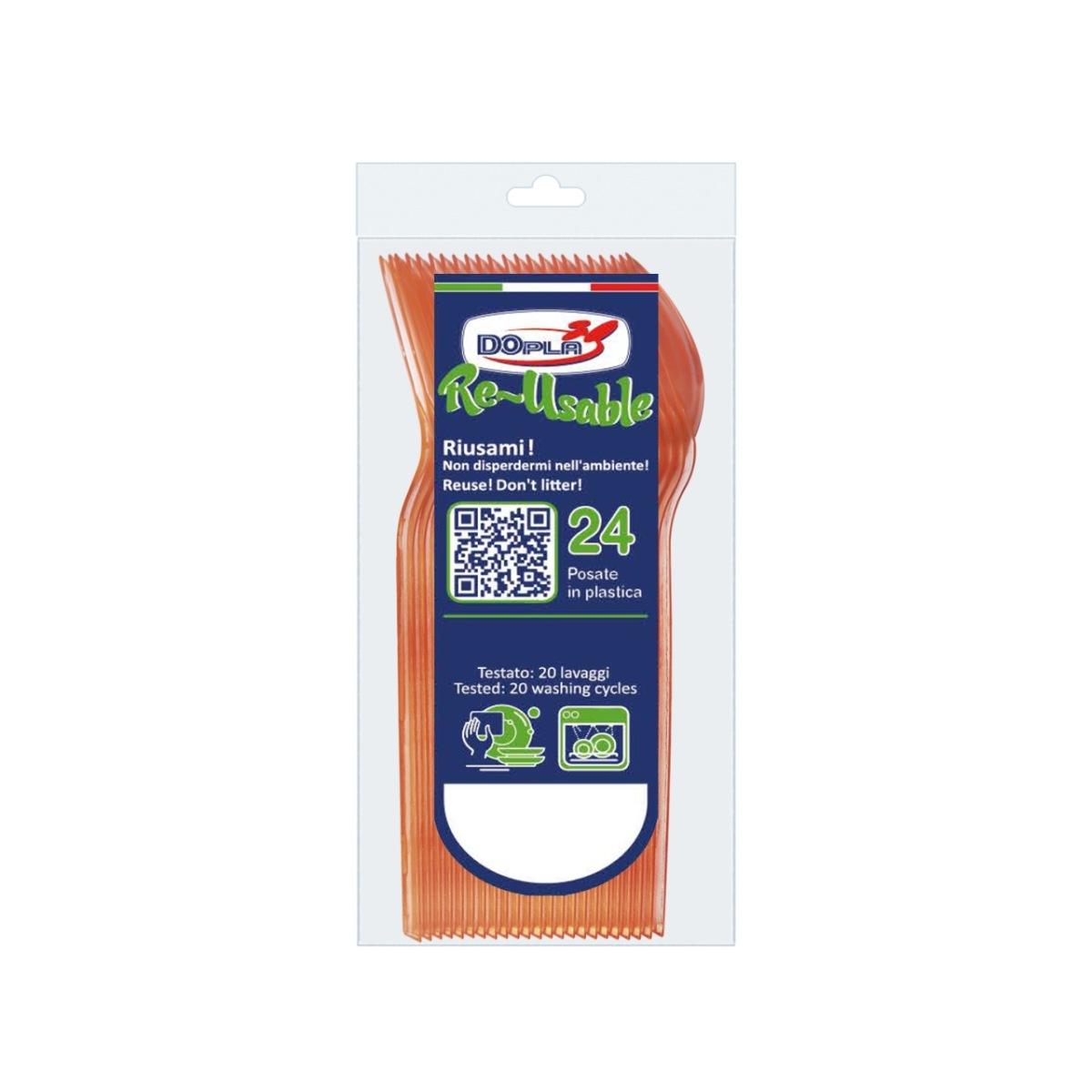 Cucchiani dessert arancio 24pz 03948$