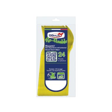 Cucchiani dessert gialli 24pz 03952$