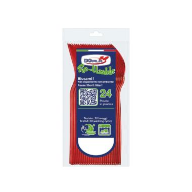 Cucchiani dessert rossi 24pz 03956$