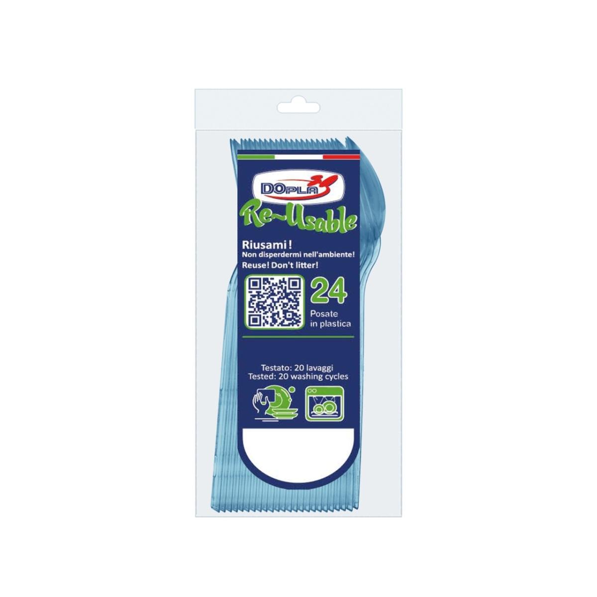 Cucchiani dessert azzurro 24pz 03980$