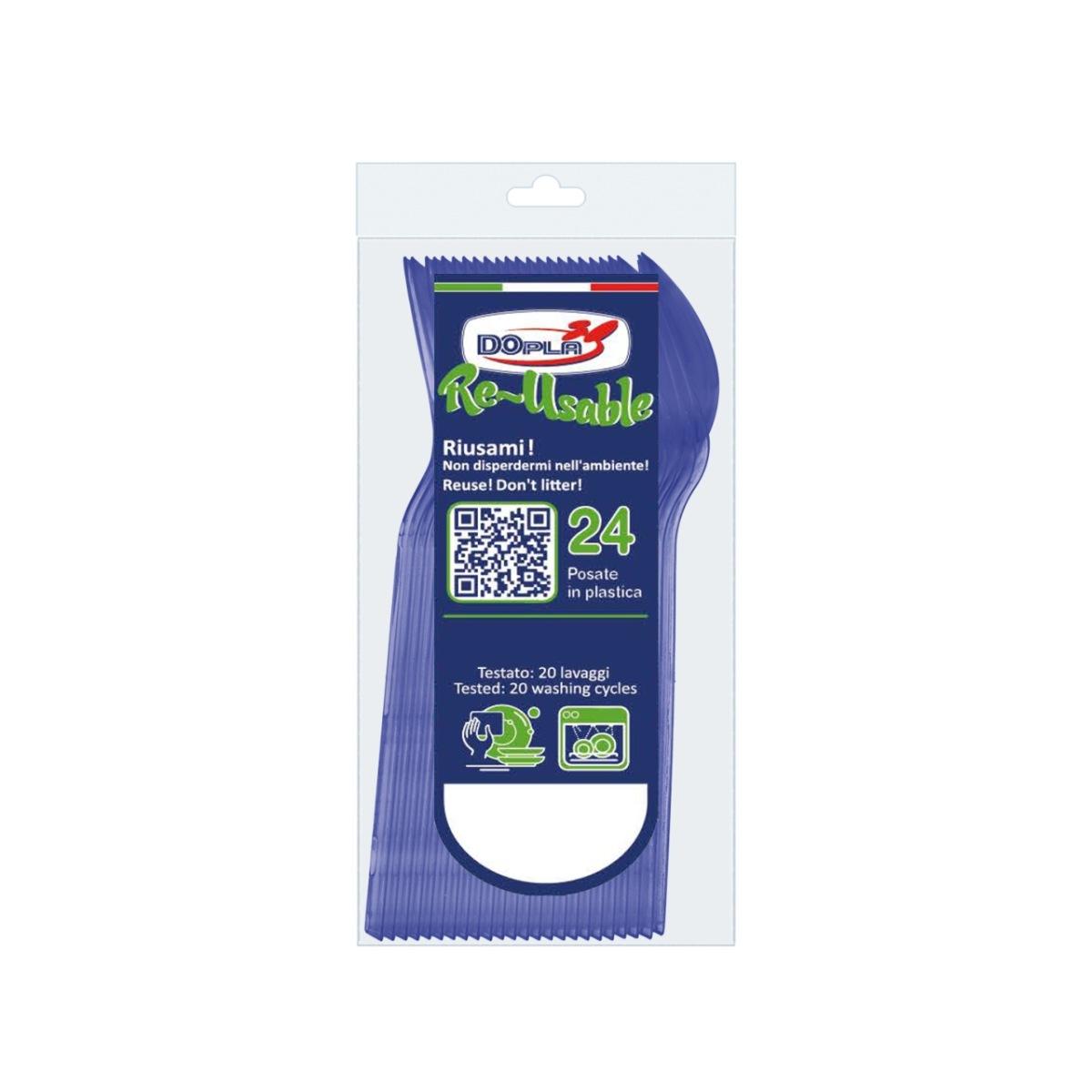 Cucchiani dessert blu 24pz 03960$