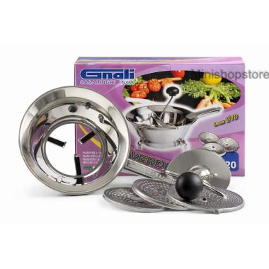 GNALI Passaverdure INOX CM 24 con 3 Dischi, per Purè e Passati