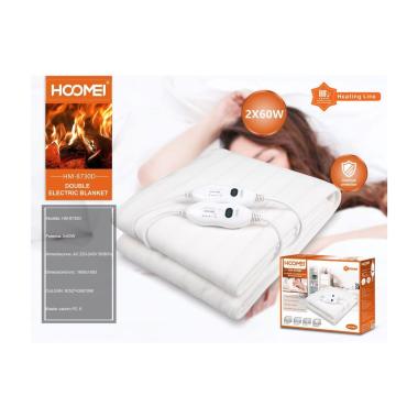 HOOMEI Scaldaletto elettrico matrimoniale 160x140cm 120W doppio comando bianco