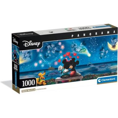 Clementoni Puzzle Panorama Disney Mickey & Minnie 1000 Pezzi Compact
