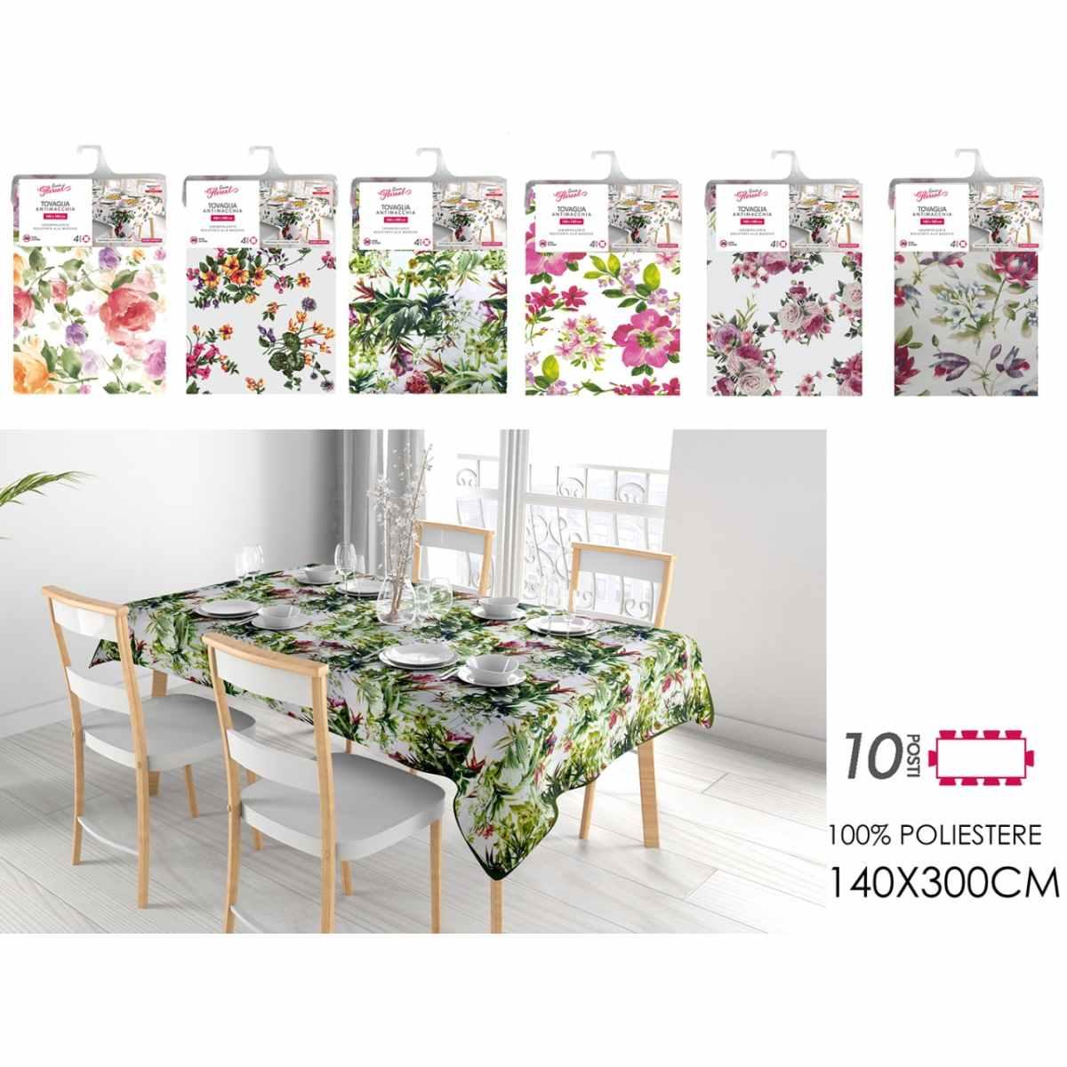 Tovaglia antimacch.flor.140x300 675014a