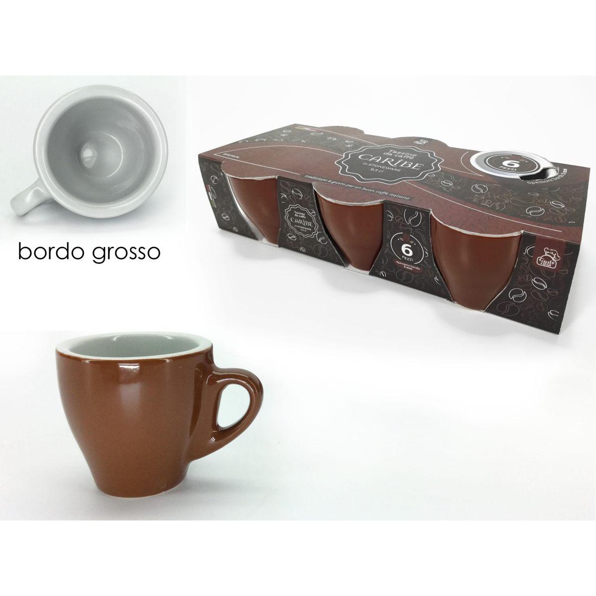Tazze caffe' 6pz caribe marrone 526129