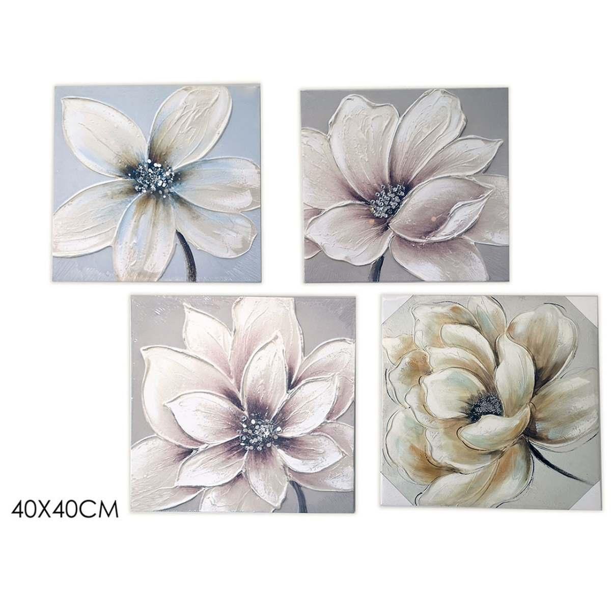 Quadro con fiori l40xh40cm ass. 577911