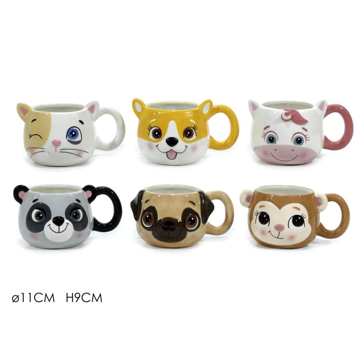 Tazza animali 43cl in 6 ass 508601