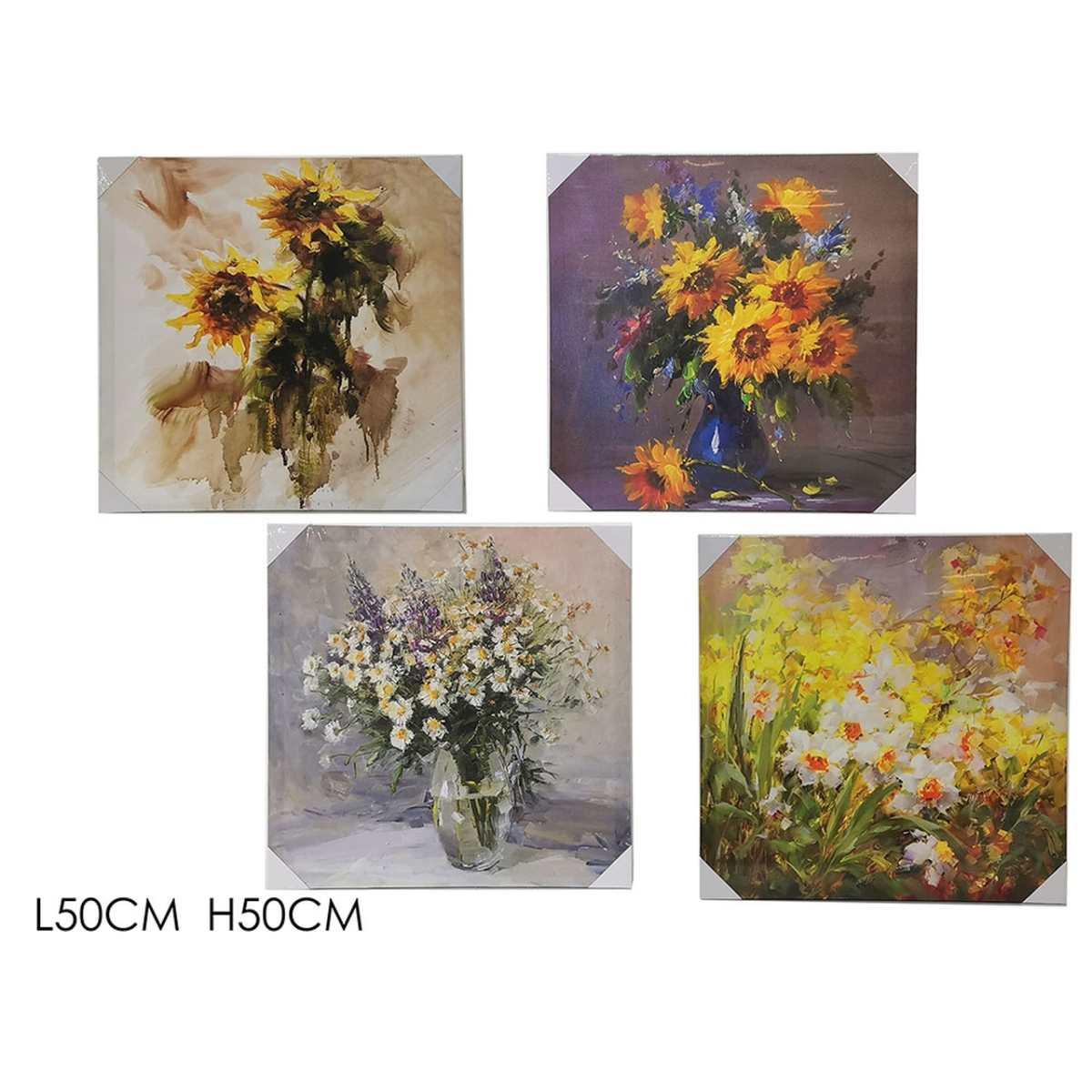 Quadro 50x50cm fiori acquerello 563417a