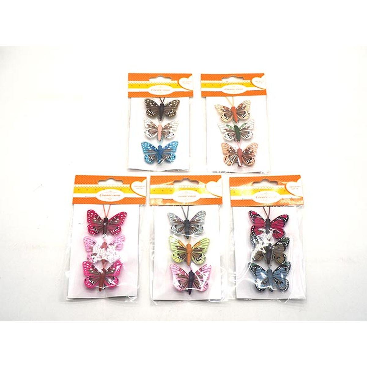 FARFALLA CARTA C/CLIP 5cm 3pz
