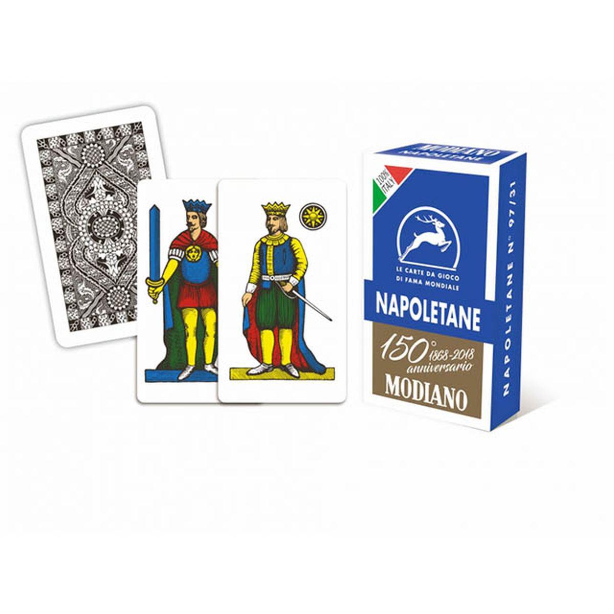 Carte da Gioco Napoletane 150° Anniversario Blu Modiano per scopa, briscola
