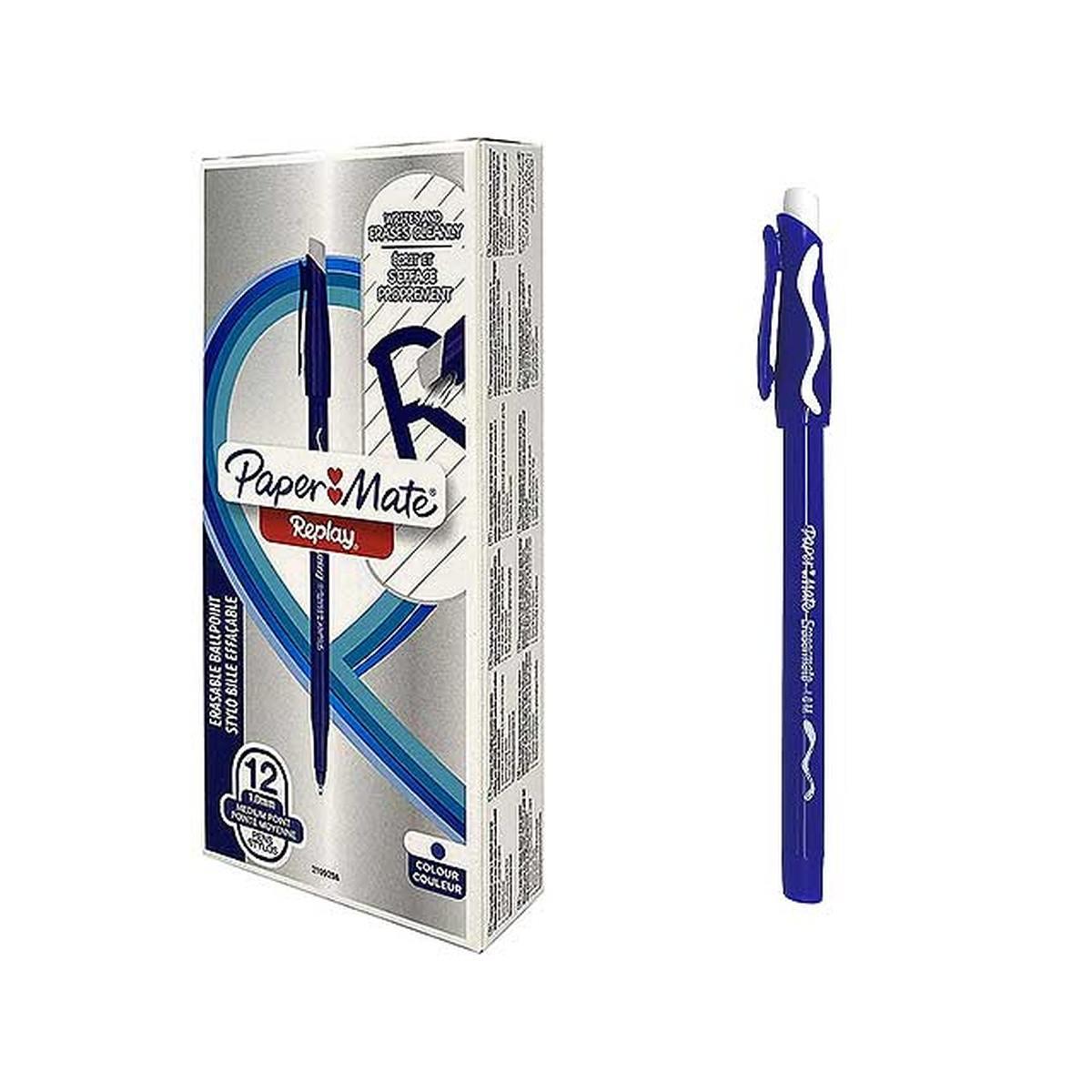 PENNA PAPER MATE REPLAY 12pz BLU 0011 $