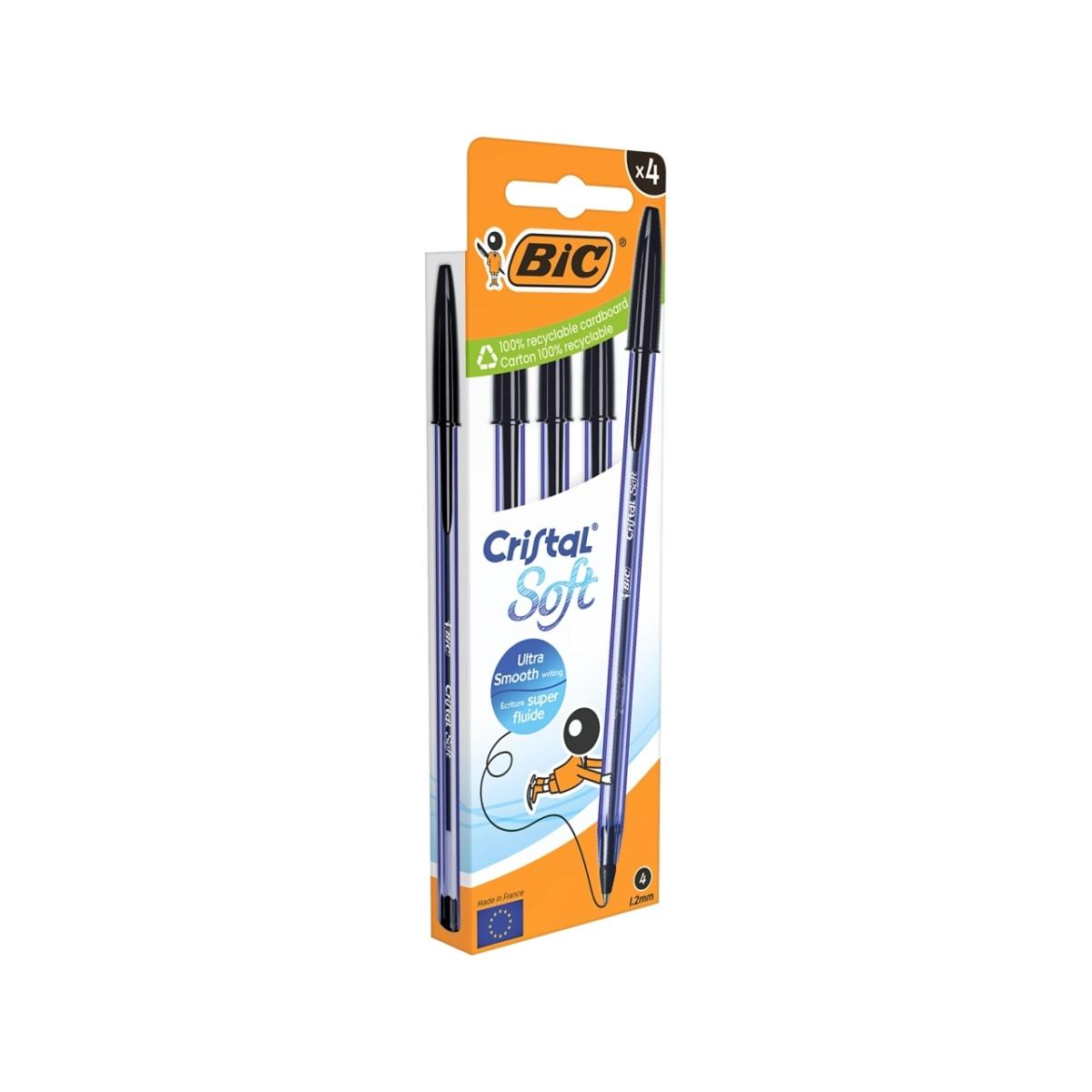 Penna cristal soft 4pz nero 516342