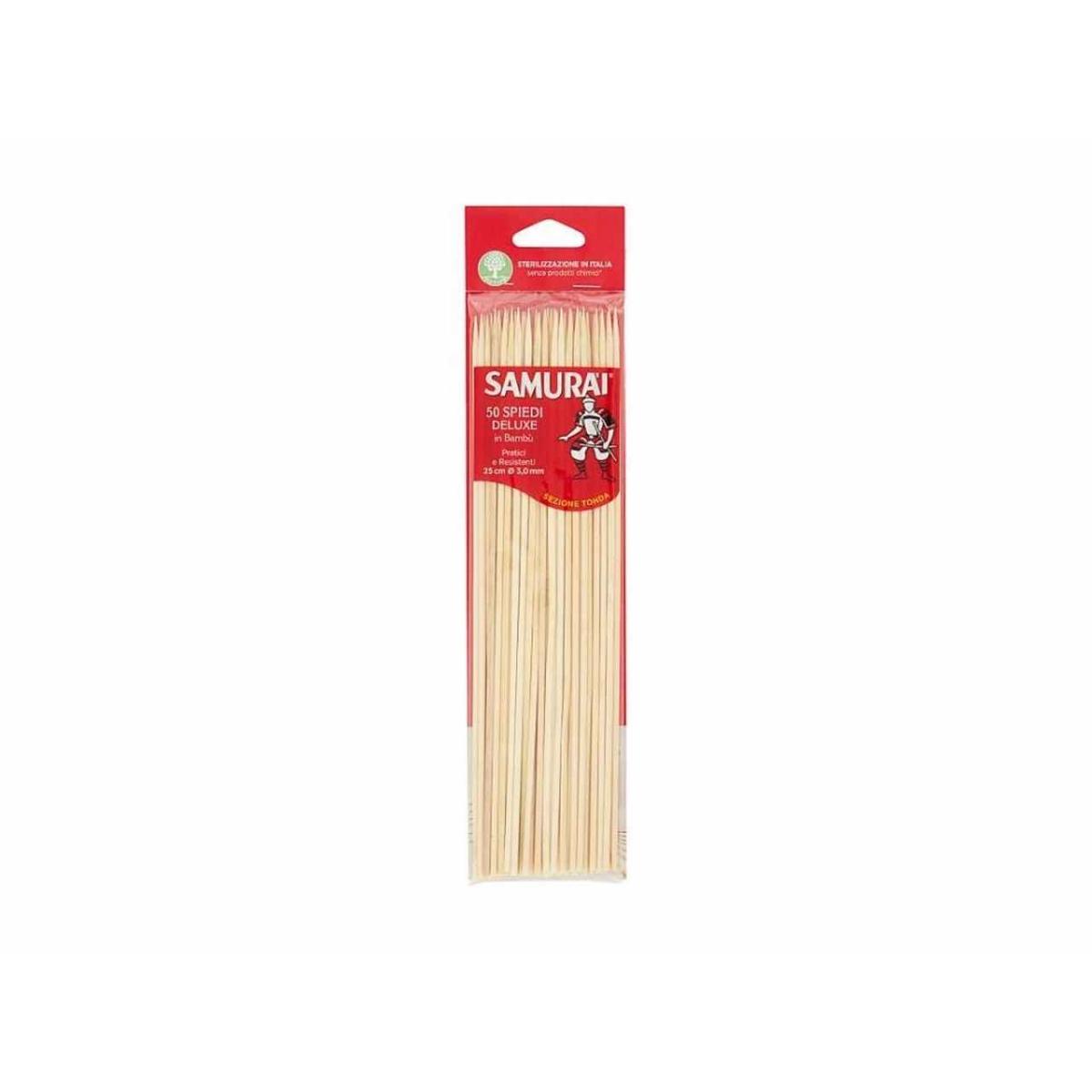 SAMURAI SPIEDINI BAMBU DLX 50pz 25cmx3mm G2SM-0938