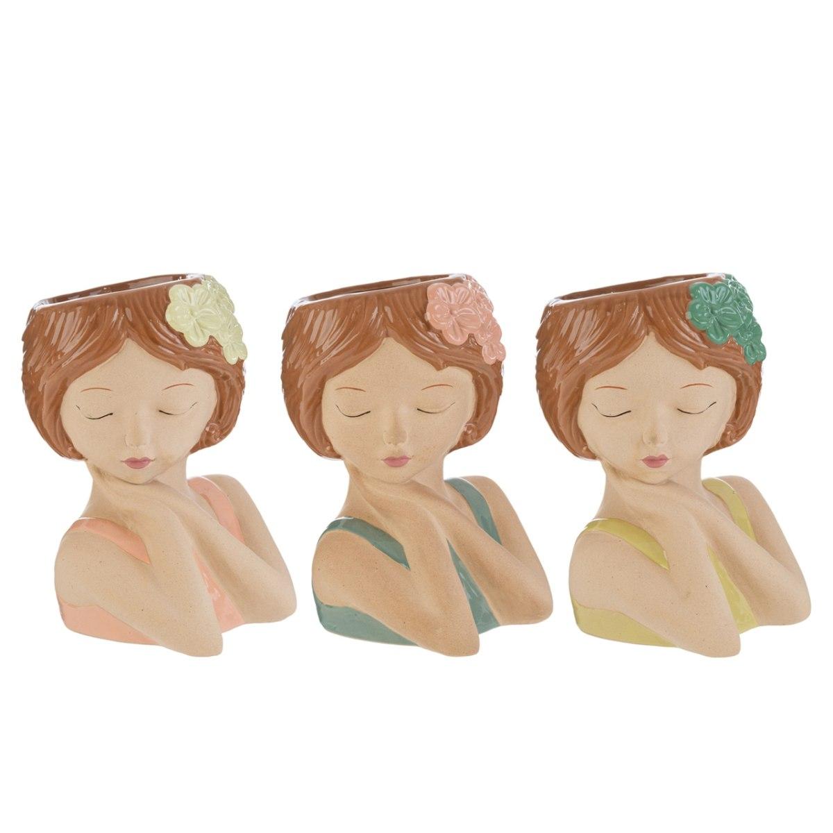 Vaso ceramica girl 9x8x12cm ass 57180