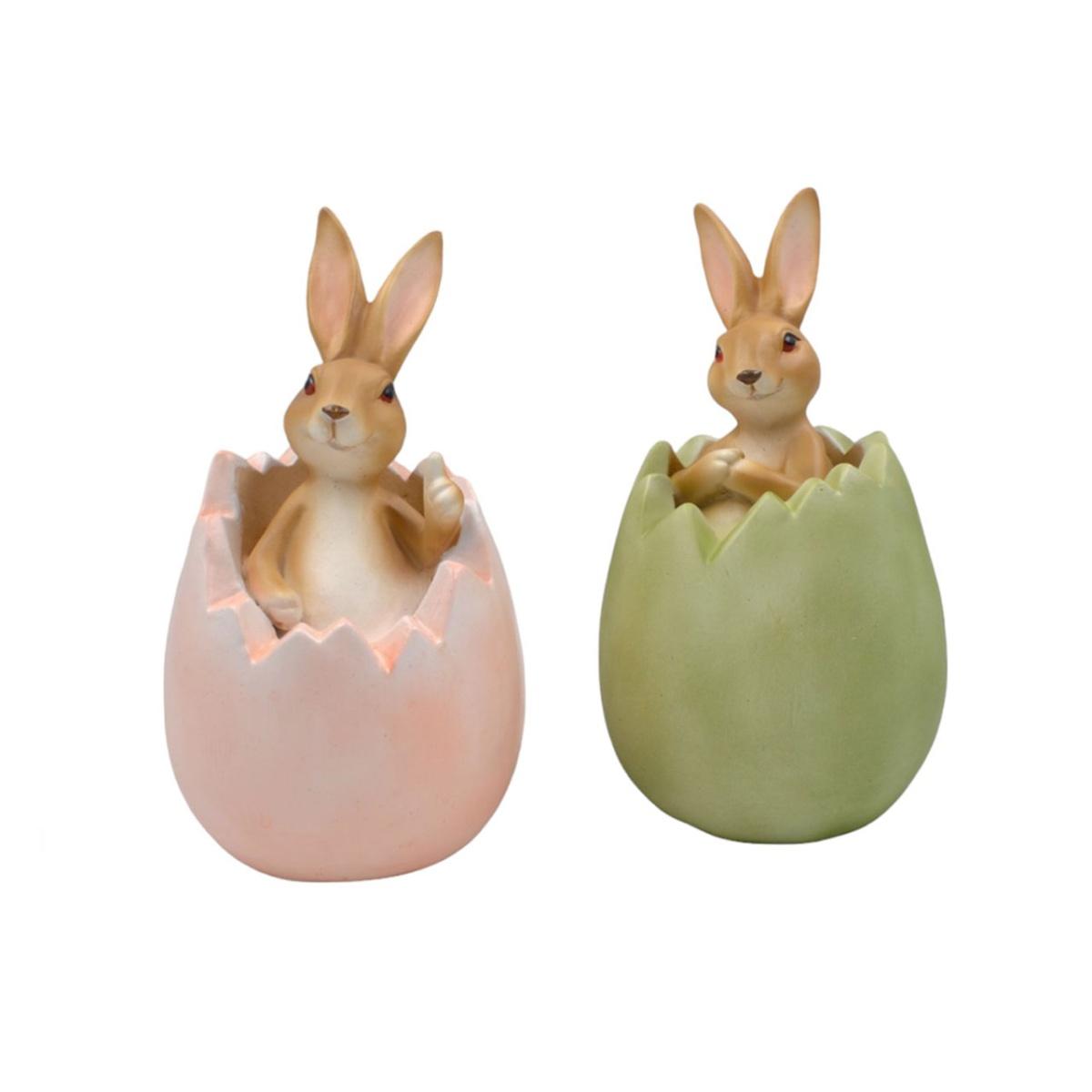 Coniglio resina uovo 17cm b09