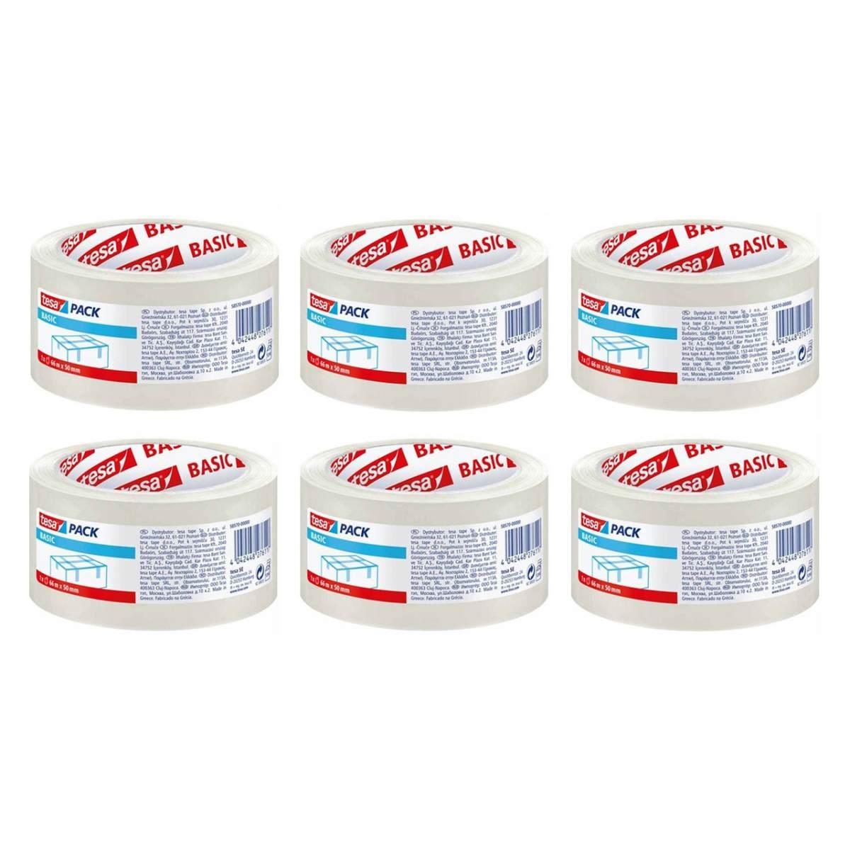 NASTRO ADESIVO 66x50cm TRASPARENTE 6pz 58570