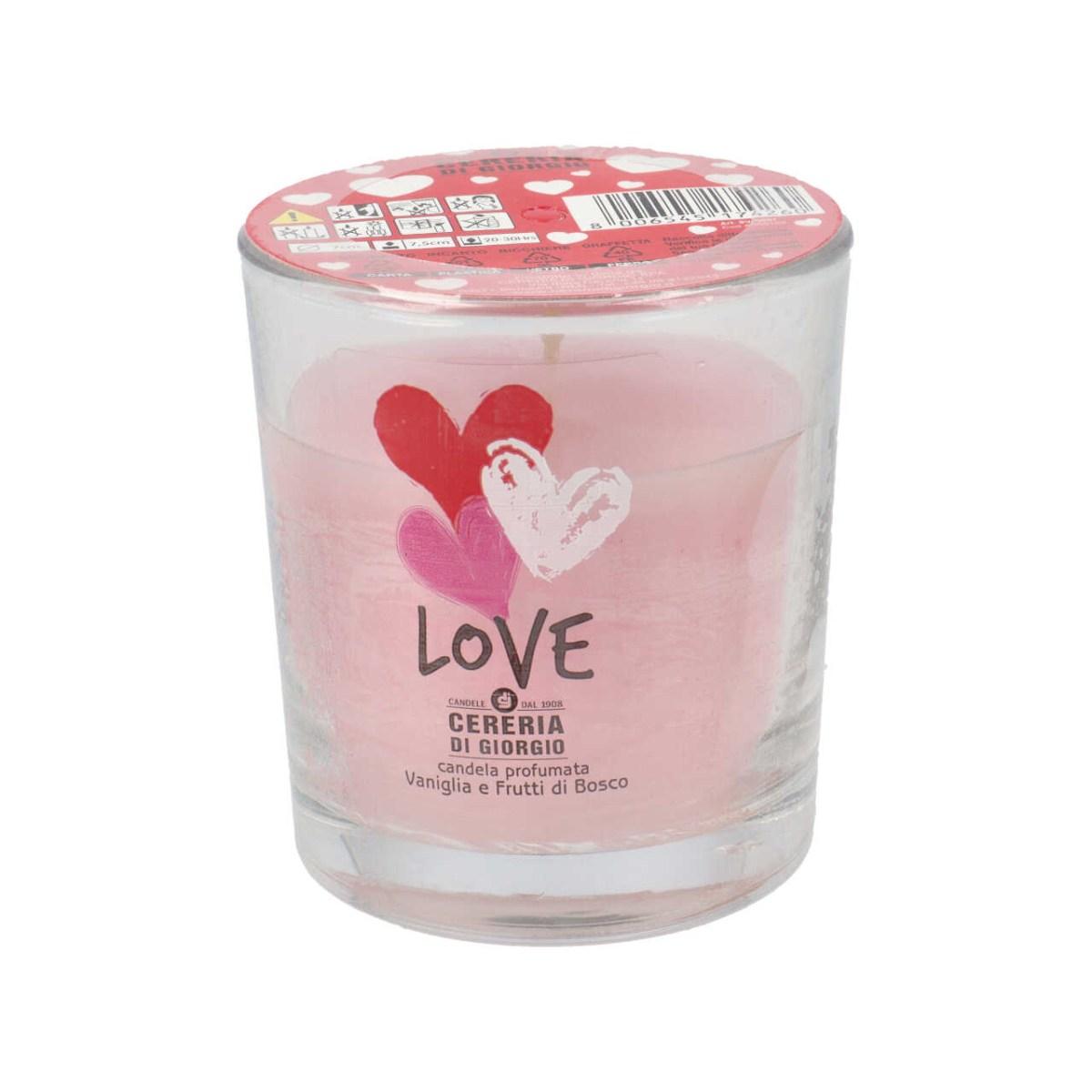 Love candela bicchier 7x7,5 van/f.bosco