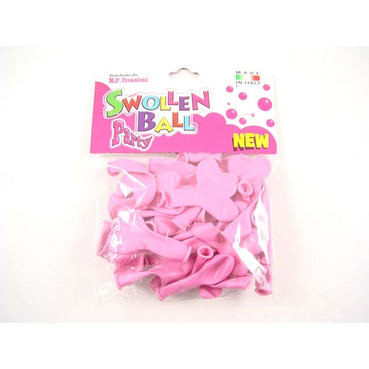 PALLONCINI GOMMA 50pz CUORE ROSA 1022