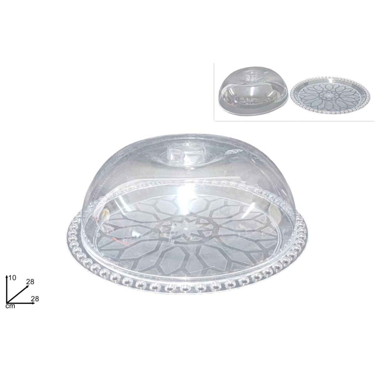 Vassoio 28 cm con coperchio plastica