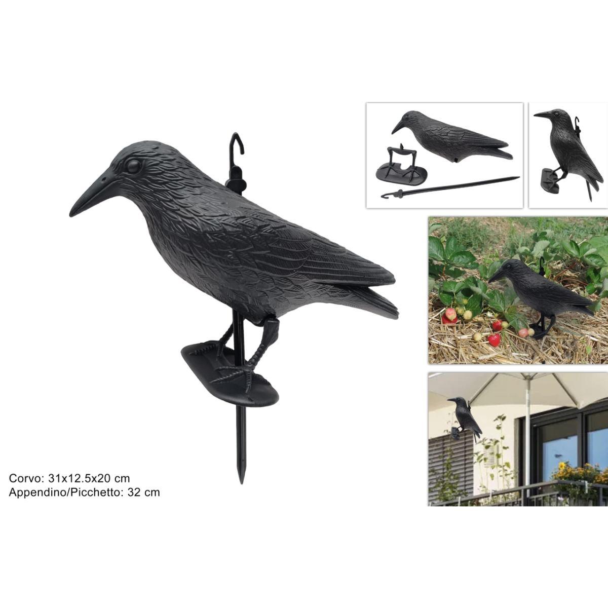 Corvo 33cm plastica con appendino