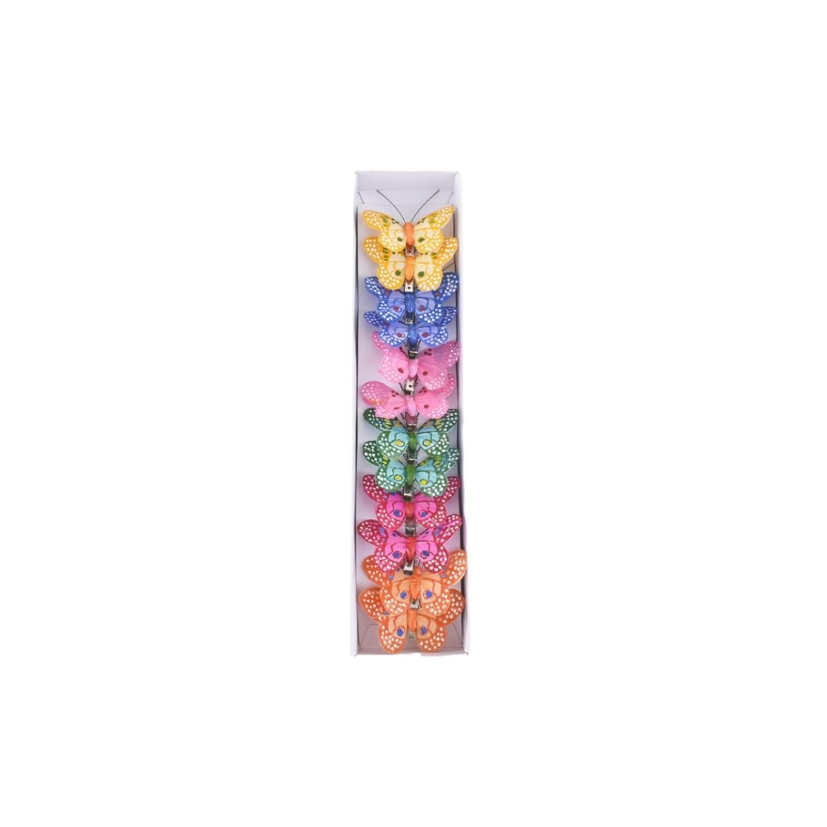 Farfalla su clip 6cm 12pz ds 26792
