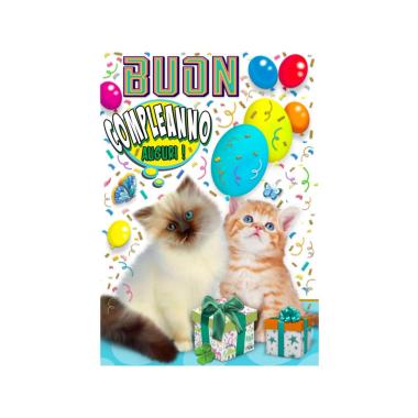 Biglietto compleanno gatti fa00182bc/c
