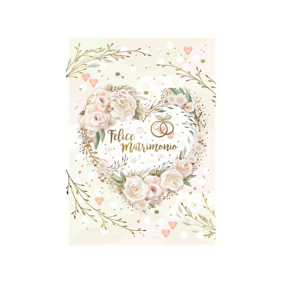 Biglietto matrimonio cuore fe10189fm/a