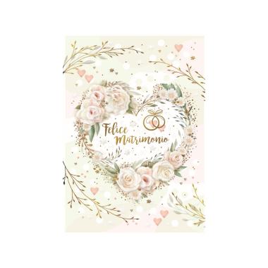 Biglietto matrimonio cuore fe10189fm/a