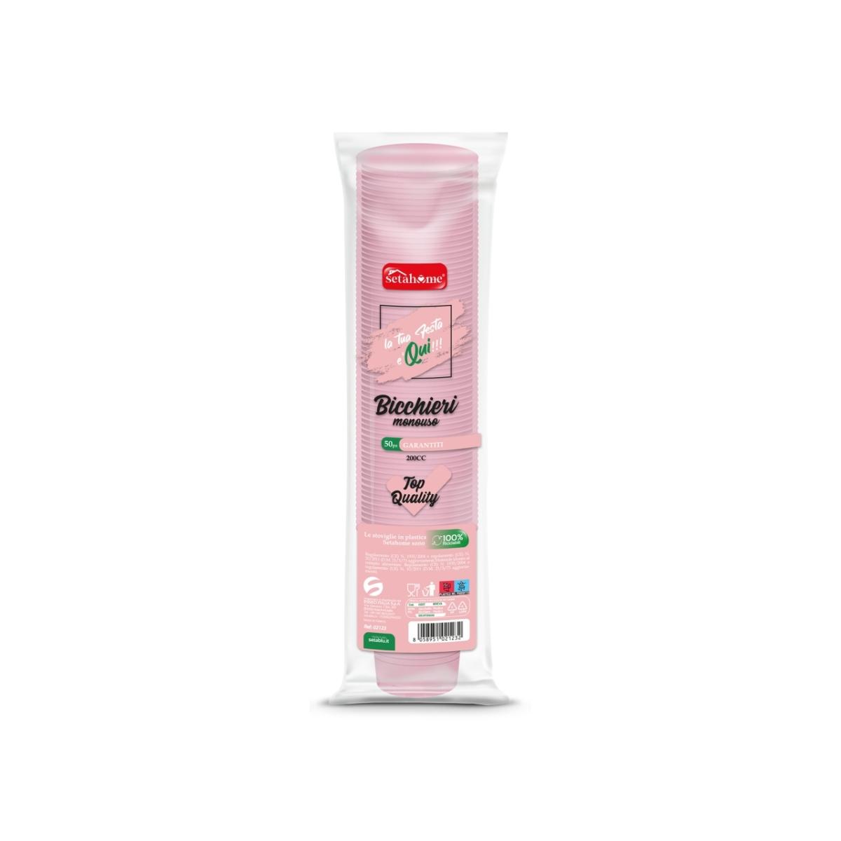 Bicchieri rosa 200cc 50pz $ 02123