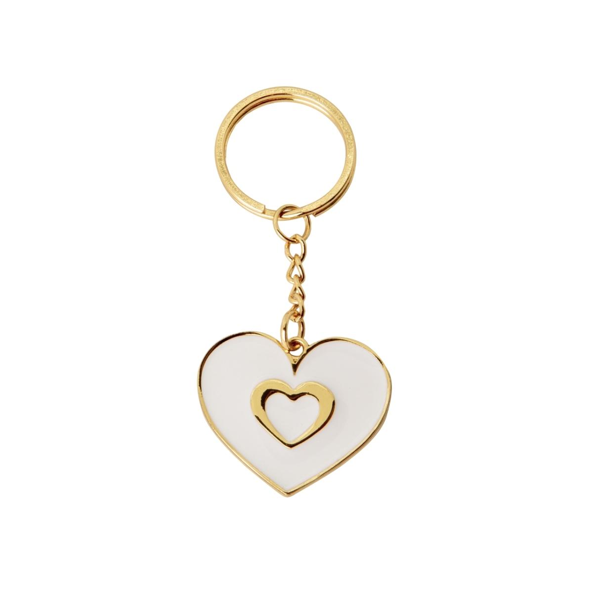 Zama portachiave 2cuori gold 4cm 12a168