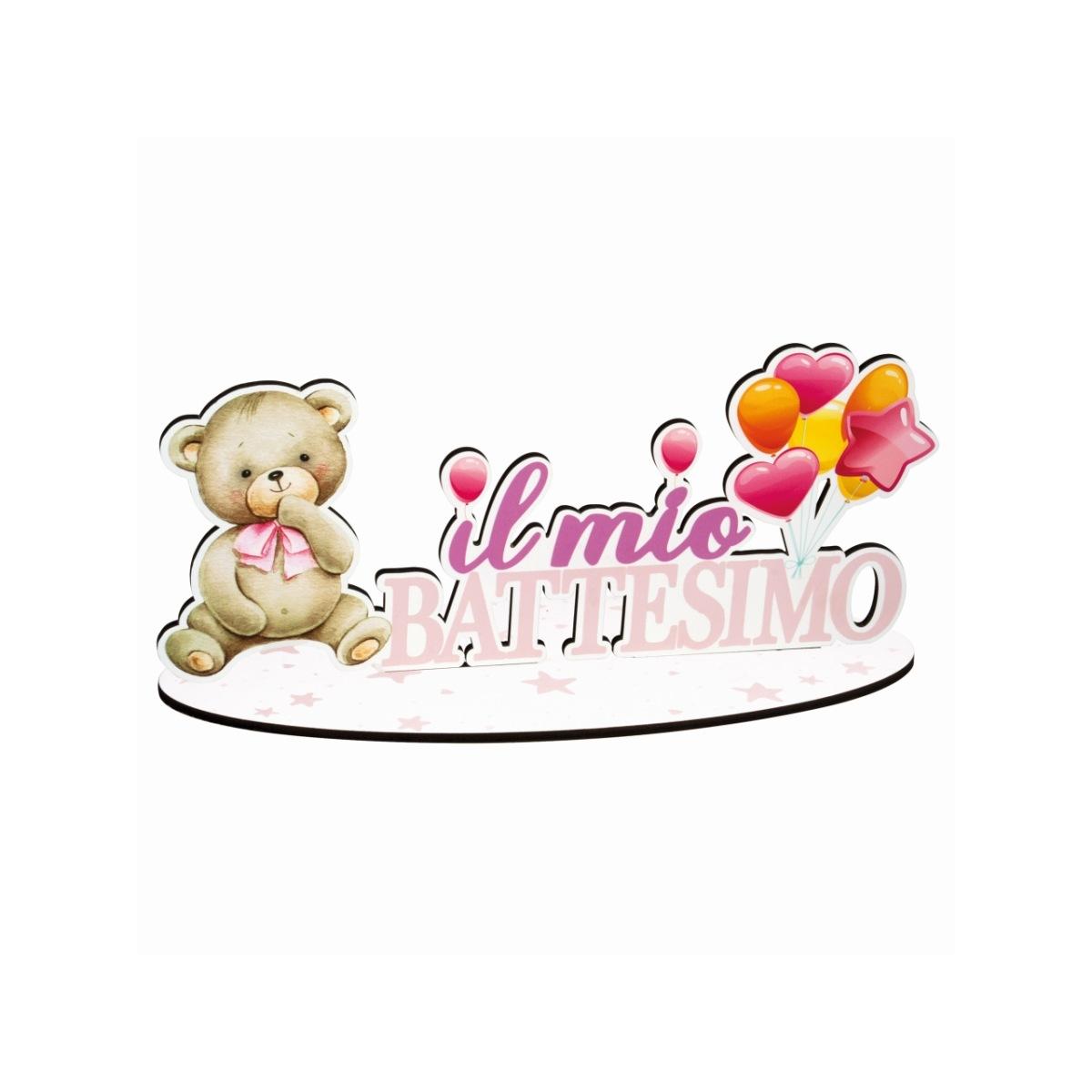 Party battesimo rosa 35xh.16cm al066
