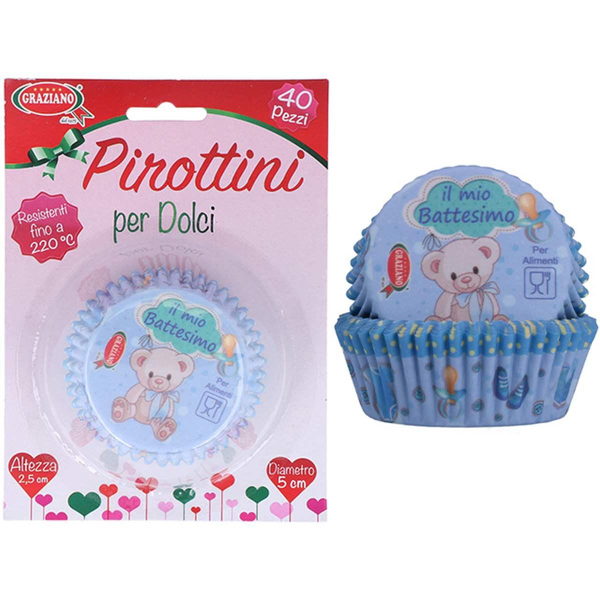 PIROTTINI BATTESIMO CELESTE 40pz