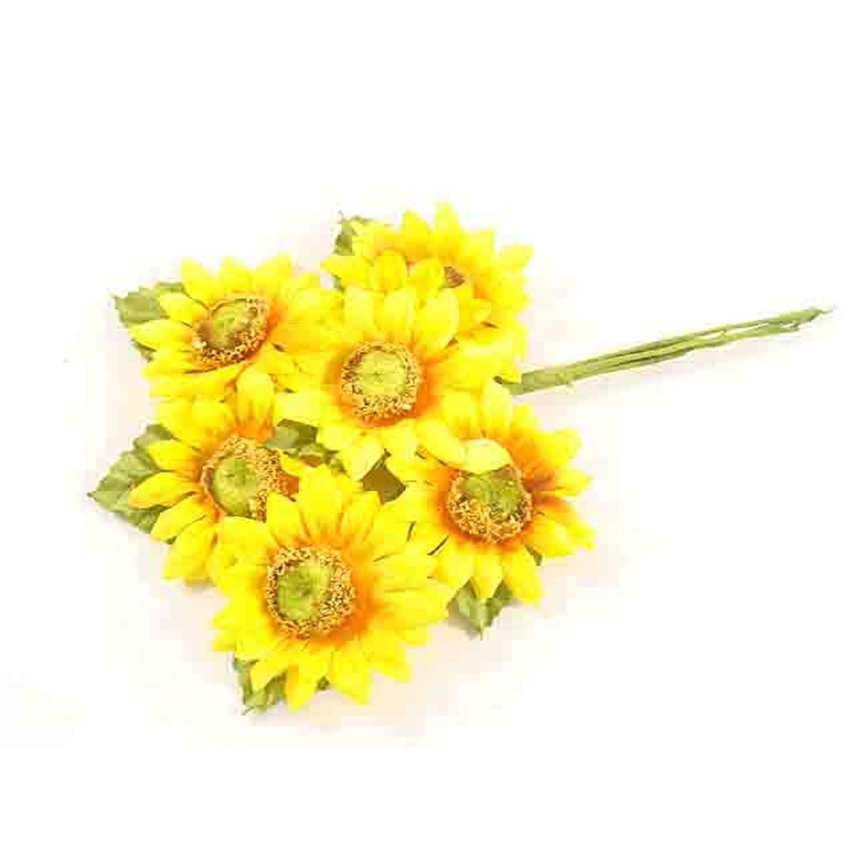 GIRASOLE C/FOGLIA D.5cmGIALLO 24pz.L1822/YLL
