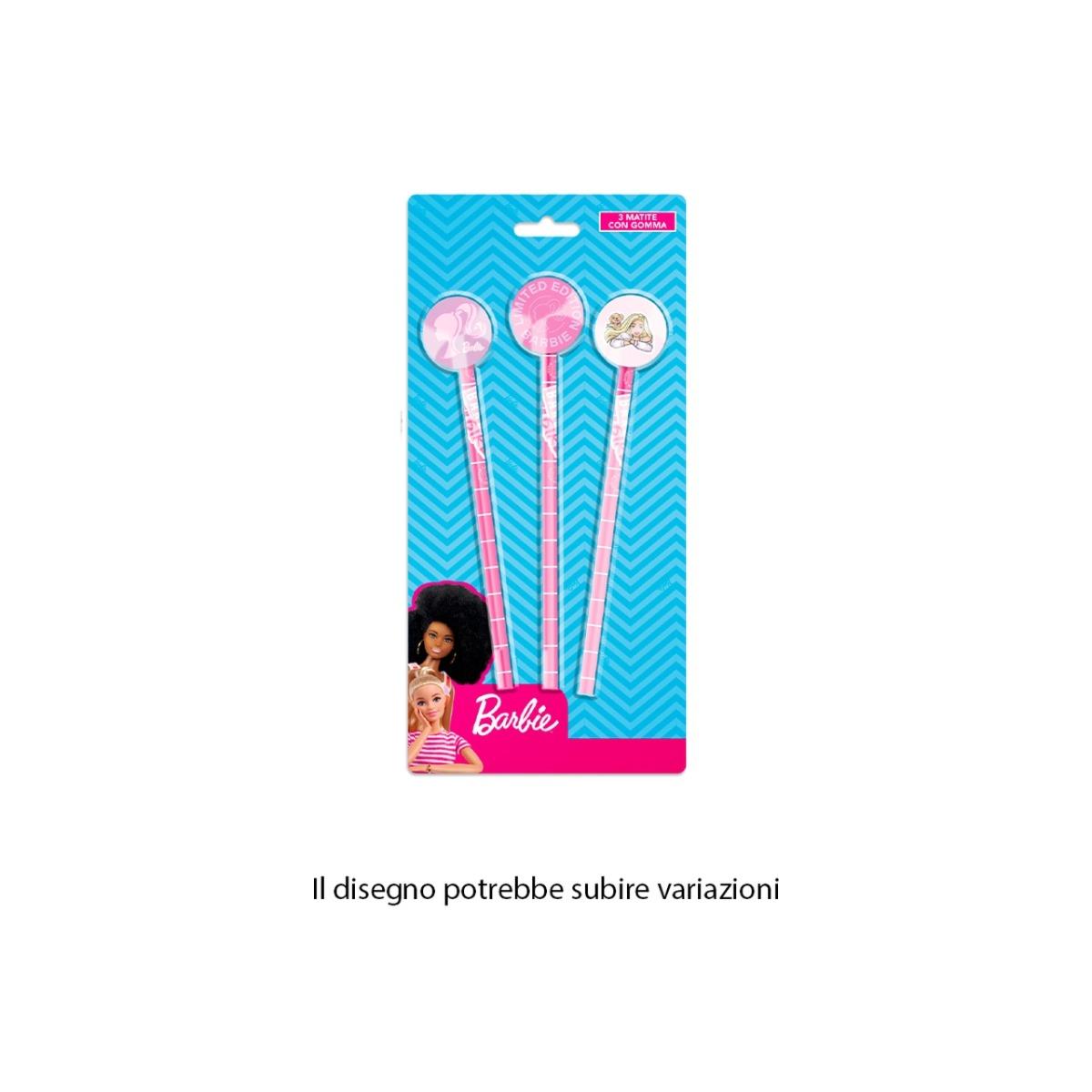 Barbie matite 3pz con gomma br0957