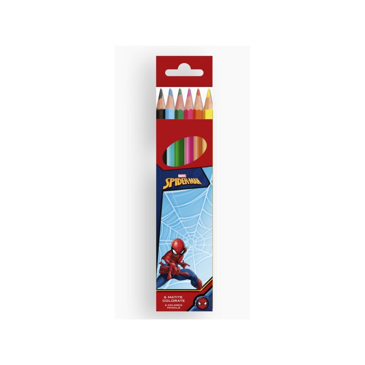Spiderman colori a matita 6pz sp1024