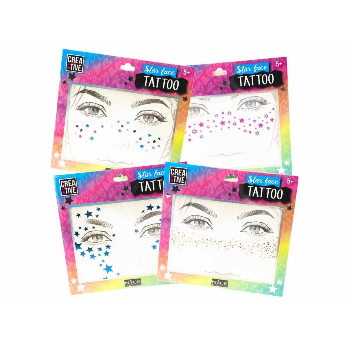 Star face tattoo 02604