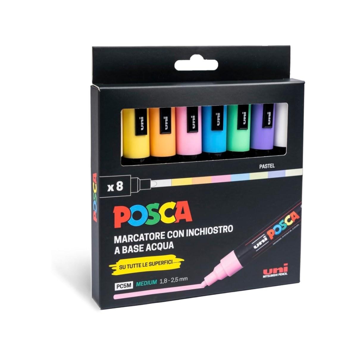 Posca marcatore p.me. 8pz ass m pc5mp 8