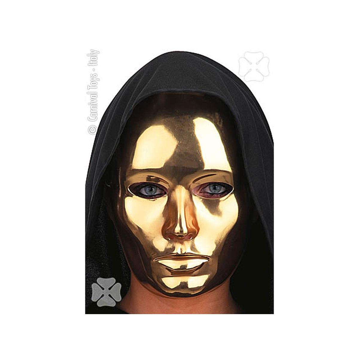 Maschera viso media metall.oro 00079