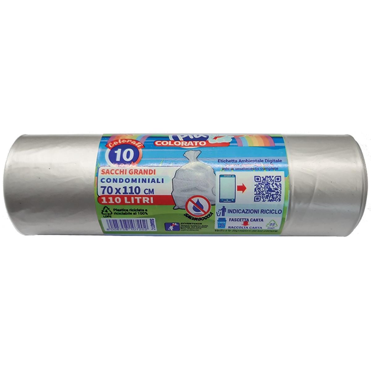Sacchi pattumiera 70x110 10pz trasp. sg04dt/c