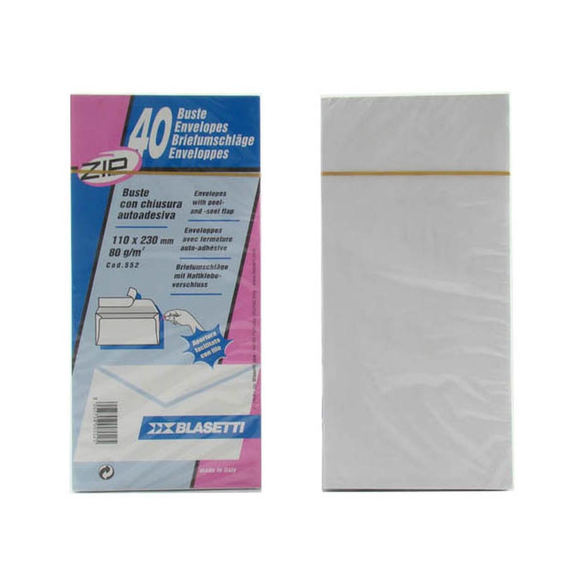 BUSTE BIANCHE C/STRIP 40pz 11x23 0552