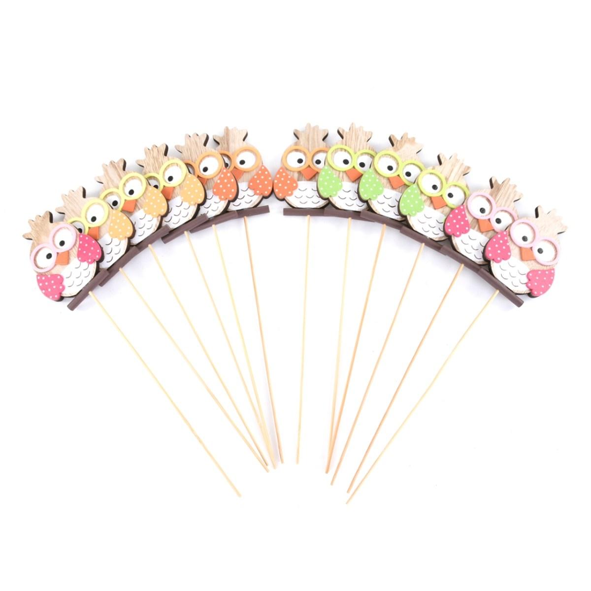 Gufo su pick set 12 gufi ds 46056