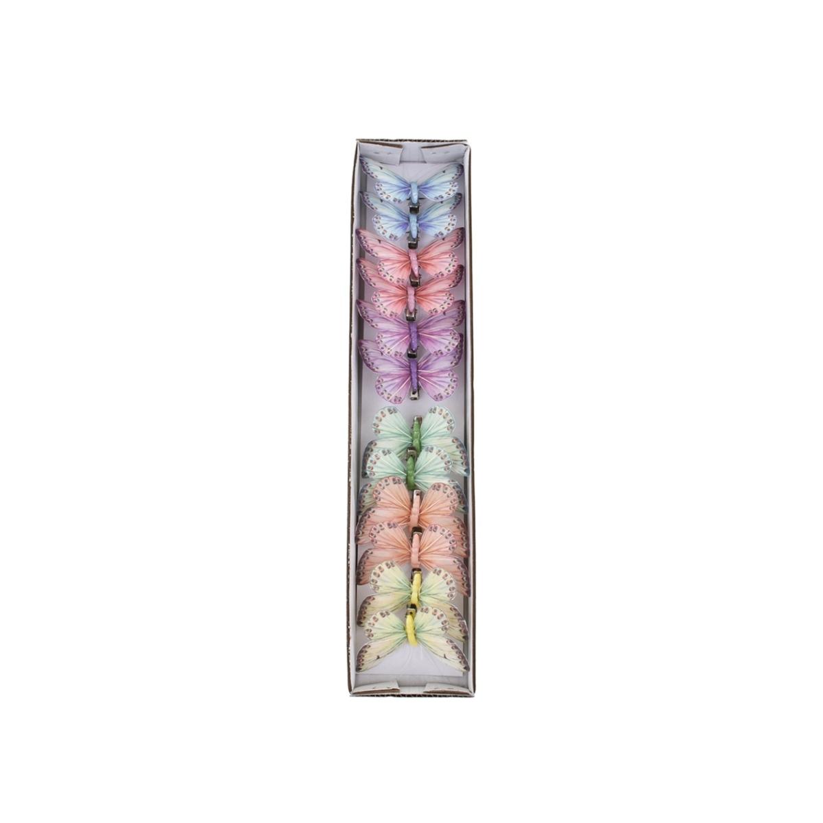 Farfalla 8,5cm su clip 12pz ds 26412