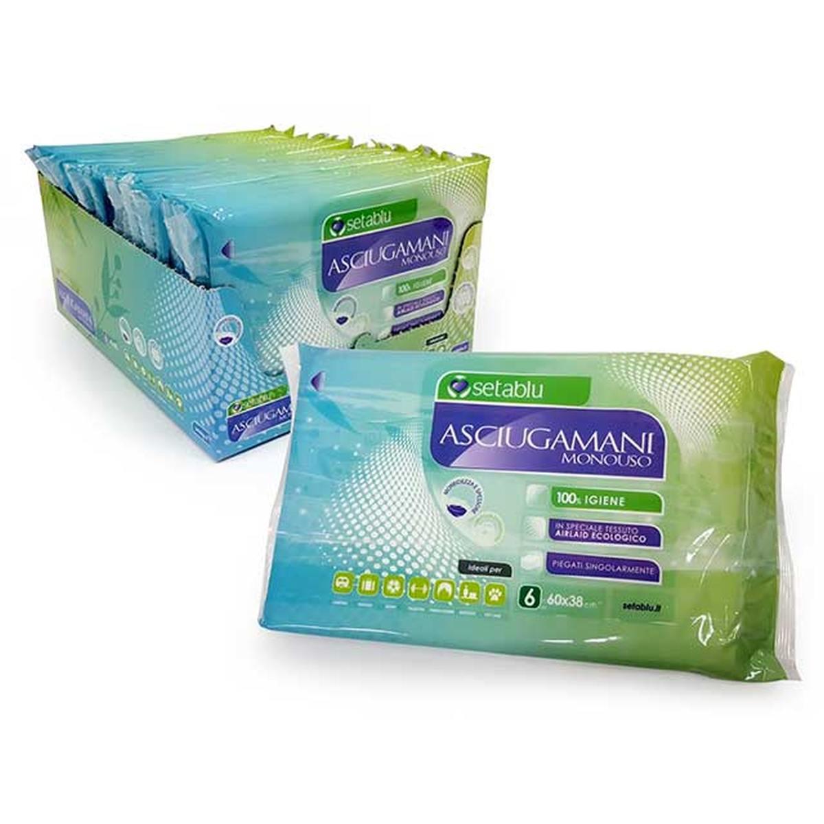 ASCIUGAMANO MONOUSO 60x38cm 6pz 57665