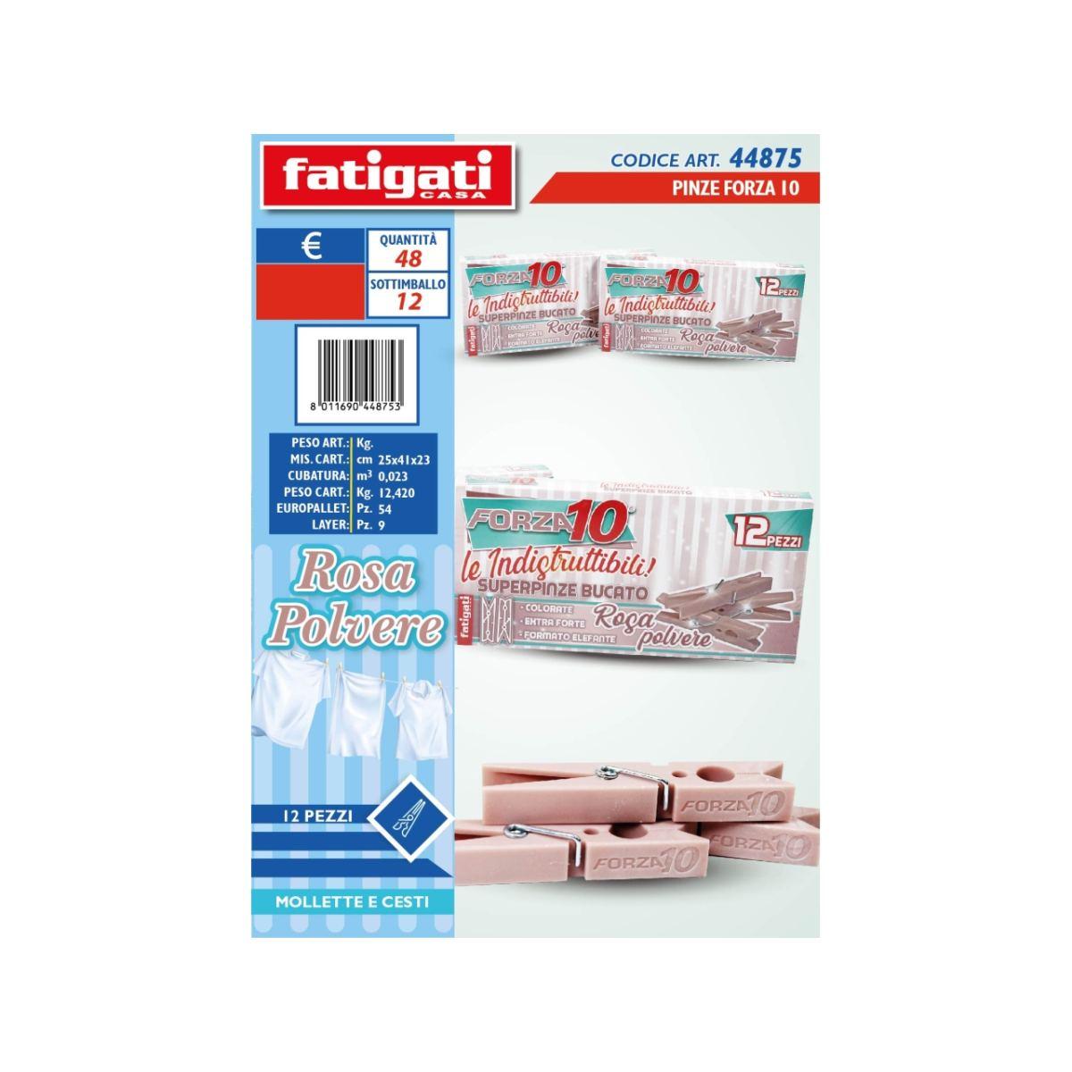 Mollette 12pz forza10 rosa polv. 44875